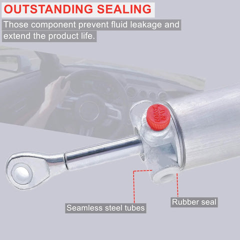 Convertible Top Hydraulic Lift Arm Pair for Ford Mustang and Cobra 1999 2004 with seamless steel tubes and rubber seal.