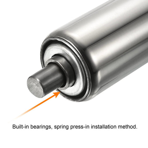 Close-up of Two Pack 1.5 Inch Conveyor Roller Replacement Set for Gravity Transmission Systems, showing galvanized end cap and 12mm shaft