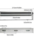 Conveyor Rollers, 2 Pack 10 Inches Long Galvanized Steel Roller and Bracket Set, 1.5 Inch Diameter, with detailed measurements