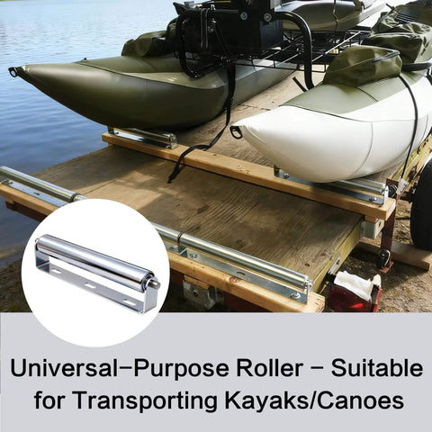✝️ 4 Sets Conveyor Rollers 10" Length 1.5" Diameter Galvanized Steel Long Roller with Bracket Set for Kayak on dock