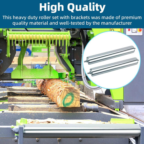 ✝️ 2 Pack Conveyor Long Roller and Bracket Set 10-inch, 1.5-inch Diameter Galvanized Steel Roller as support in woodworking setup