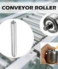 Conveyor Roller 2" Diameter 16" Length, Stainless Steel Gravity Transmission Replacement Part Galvanized End, Silver