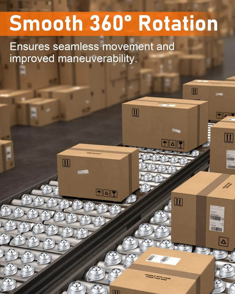 Conveyor Rollers, 1" Heavy-Duty Support Roller Bearings, 20 PCS Roller Balls ensuring smooth 360-degree rotation for boxes on conveyor