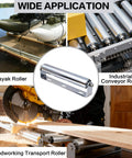 Wide application of ✝️ 4 Sets Conveyor Rollers 10" Length 1.5" Diameter Galvanized Steel Long Roller with Bracket Set for Kayak