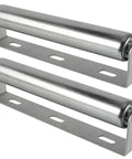 Conveyor Rollers, 2 Pack 10 Inches Long Galvanized Steel Roller and Bracket Set, 1.5 Inch Diameter for conveying goods and heavy objects