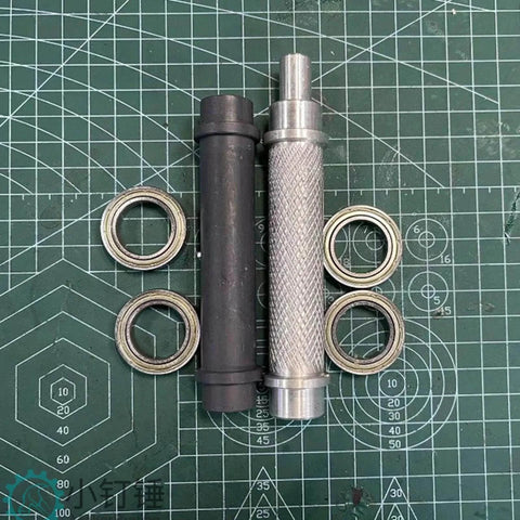 Automatic Belt Conveyor Portable Conveyor Table components displayed on a grid mat, showing metal and rubber parts for assembly.