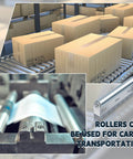 ✝️ 4 Sets 1.5'' Diameter Conveyor Rollers with Stands 10'' Galvanized Steel Long Roller and Bracket Set Easy Install Industrial Use