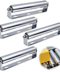 4 Sets Conveyor Rollers 10" Length 1.5" Diameter Galvanized Steel Long Roller with Bracket Set for Kayak Woodworking Roller Stands and Conveyor