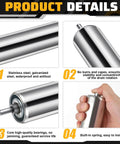 Product details of 10 Pcs Conveyor Rollers Galvanized Steel Roller, smooth motion, stable alignment, anti-rust, easy installation features.