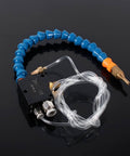 Coolant Mist Lubrication Spray System for Metal Cutting and Engraving, adjustable air pressure, shown with 8mm pipe and connected tube.