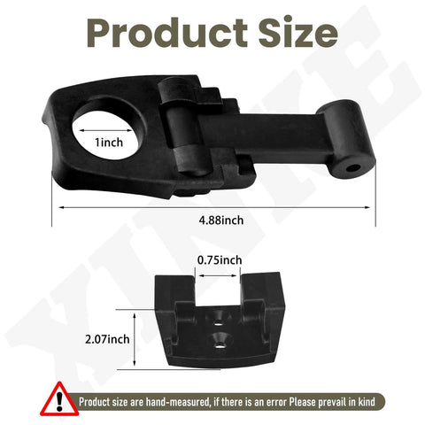 Two pack replacement cam latch set for rotomolded coolers, compatible with Fatboy, Bird Dog, OVO, SeaVilis and Xspec models, size details
