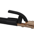 Pro Grade Copper Alloy Electrode Holder A532 For Tweco 200 Amp Stinger, black insulated handle, copper alloy, side view