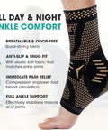 Copper Infused Ankle Brace For Men And Women Breathable Compression Sleeve With Copper Nylon Blend Targeted Support For Sprains