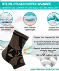 Copper Infused Ankle Brace For Men And Women Breathable Compression Sleeve With Copper Nylon Blend Targeted Support For Sprains