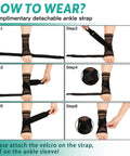 Step-by-step guide on how to wear the Copper Infused Ankle Brace For Men And Women Breathable Compression Sleeve With Copper Nylon Blend.