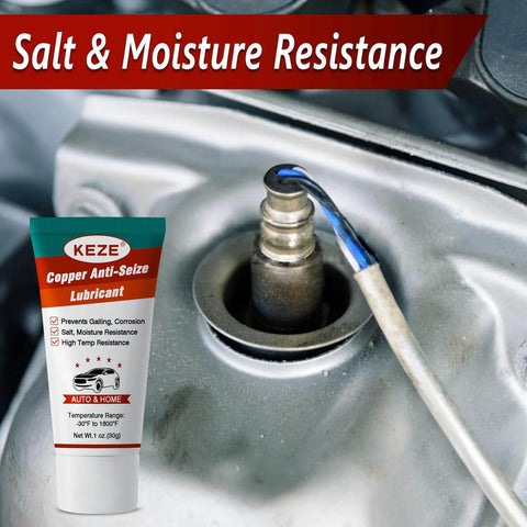 Keze Copper Anti Seize Thread Lubricant Grease Antiseize Compound Lubrication for Automotive Spark Plug Bolts and Nuts Prevent Rust and Corrosion High Temp Resistant 1 Oz-1 Pack tube and applied to spark plug