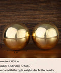 Tianigo Copper Baoding Balls Set, 1.57 Inches Chinese Health Balls, Metal Stress Relief Hand Massage Balls No Chime for Hand Exercise