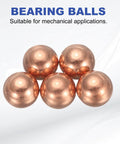 Solid Copper Bearing Balls 12mm Diameter Set Of 5 With G200 Precision For Machinery Automotive And DIY Projects Made From Corrosion Resistant T2 Copper By uxcell