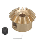 15T Copper Bevel Gear Wheel 0.8 Modulus 3mm Bore 10mm OD with set screw and hex key