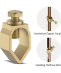 Bronze clamp from the 8 Foot Copper Bonded Ground Rod Kit With Five Eighths Inch Diameter And Bronze Clamp For Fence Systems Antennas And Outdoor Installations