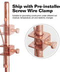 Close-up of 4 Foot Copper Bonded Grounding Rod With 3 Eighth Inch Diameter And 10 Foot Ground Wire Integrated Cable Clips
