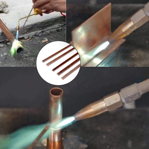Phosphor Copper Brazing Rod Kit Nitrate Sticks 20 Pieces Pro Grade for HVAC Refrigeration Copper Solder Alloys Welding Rods
