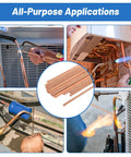 20 Sticks BCuP2 Copper Brazing Rods Phosphor Alloy For HVAC Pros And Refrigeration Piping 0.050 In X 1/8 In X 10 In Easy Weld Smooth Flow