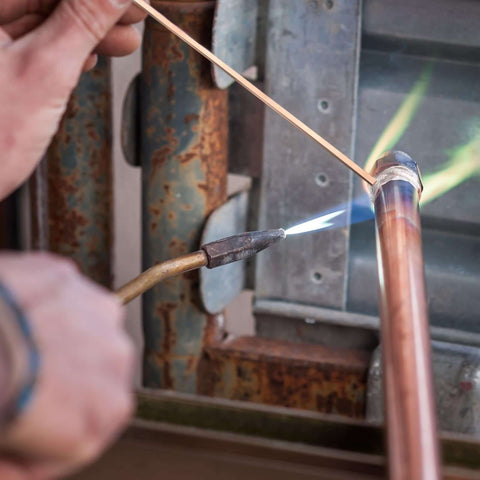 20 Silver Brazing Rods Pack 0.050 By 0.125 By 19.5 Inch Copper Phos Copper Alloy in use for HVAC welding on copper pipes
