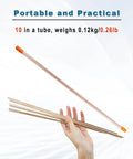 Hand holding Ten 15.7 Inch Copper Brazing Rods For Low Temperature Welding, Phosphor Copper Alloy With High Liquidity.