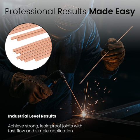 42 Pcs BCuP-5 15 Percent Silver Brazing Rods For HVAC Refrigeration And Industrial Welding Pro Grade Flat Phosphorus Copper