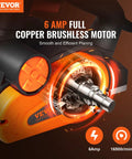 Close-up of a powerful 710W handheld planer with 16500 RPM copper brushless motor, ideal for precise wood smoothing.