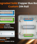 6 Way DIN Rail Circuit Breaker Box UL94 V0 PC ABS IP65 Waterproof with upgraded copper bus bars for indoor and outdoor use.