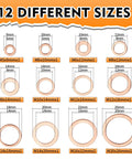 12 sizes of copper washers from 330 Piece Copper Crush Washers Set in sizes M5 to M20 for automotive plumbing