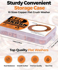325 Piece Copper Crush Washers Assortment Kit With 10 Sizes M5 To M14 in clear storage case for automotive use