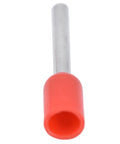 Heavy Duty Insulated Ferrule Terminals Set In Copper With PVC Insulation, shown close-up with red PVC end, AWG 20, 0.75mm2.