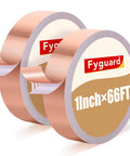 Copper Foil Tape, Conductive Double Sided Adhesive, 1 Inch Wide By 130 Feet Total, Two Rolls, Heavy Duty EMI Shielding
