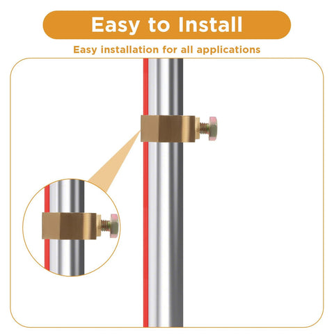Two Pack Copper Ground Rod Clamps for Direct Burial Grounding Rods One Half To Five Eighth Inch Fits Rebar and Pipe Installed
