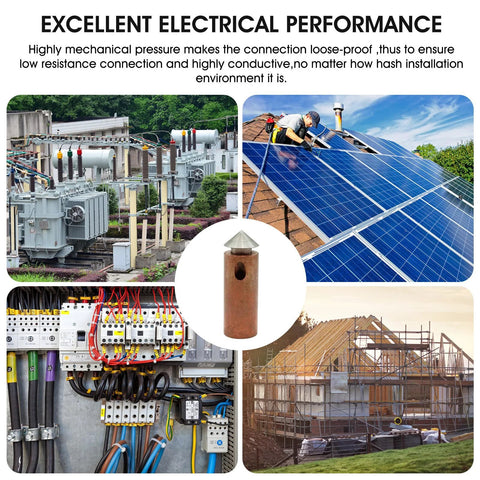 Copper Lay In Ground Clamp For Ground Rods To Conductors And Mesh Oblique Head Premium C1100 Copper in various electrical setups.