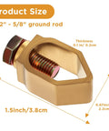 Two Pack Copper Ground Rod Clamps For Direct Burial Grounding Rods One Half To Five Eighth Inch Fits Rebar And Pipe close-up