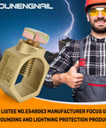 Copper Ground Rod Clamp For Half Inch To Five Eighths Inch Grounding Rods And Pipes With Galvanized Bolt Solderless Ground Wire Connection next to technician