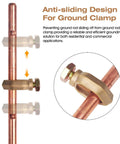 Anti-slip clamp on Three Pack Grounding Rod Kit With Copper Clamps, Four Feet Long, Three Eighths Inch Ground Rods For Electric Fences, Satellite Dishes, Generators, Grounding And Bonding, Heavy Duty Set With Anti Slip Clamps