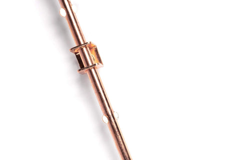 Copper Grounding Rod Four Feet Long Three Eighth Inch Diameter With Attached Ground Rod Clamp for electric fences and antennas