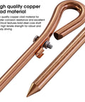 Portable Grounding Rod With 4 Ft Flexible Copper Bonding Wire And Copper Clip, 1/2 in Dia Copper Clad Rod, Pro Grade Corrosion Resistance