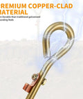Copper Grounding Rod Kit For Electric Fence And Generator, 14.57 Inch Grounding Rod With copper-clad material and lug attached