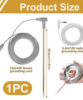 Copper Grounding Rod Kit With 40 Foot Grounding Wire And Alligator Clip shown with 12 inch pure copper rod and coiled cords