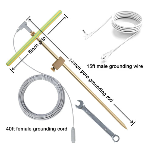 Copper Grounding Rod Kit Pro Grade With Ground Wires Clamp Wrench And T Handle Portable Earthing Rod For Electric Fence Use