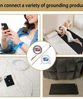 Copper Grounding Rod Kit With 40Ft Female Ground Cord for mats, blankets, featuring wristband and grounding pad setup.