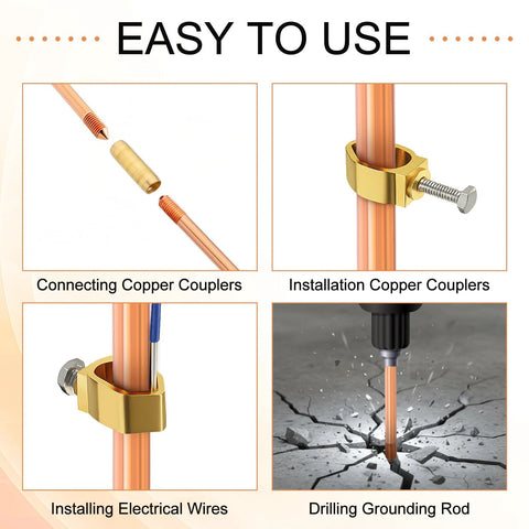Grounding Rod Kit Zonon With Five Eighth Inch Copper Clad Grounding Rods And Clamps installation steps for electric fences and generators