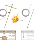 Comparison of Copper Grounding Rod Kit Pro Grade With Ground Wires Clamp Wrench And T Handle to stainless steel rod.