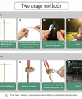 Two usage methods diagram for Copper Grounding Rod For Electric Fence And Generator Portable Ground Rod With Clamp T Handle And Wrench